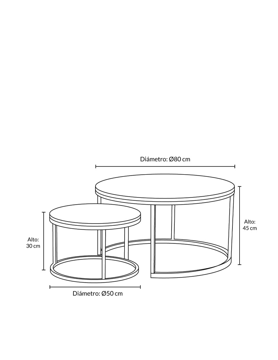 Mesa de centroanidadas spiro form design de melamina