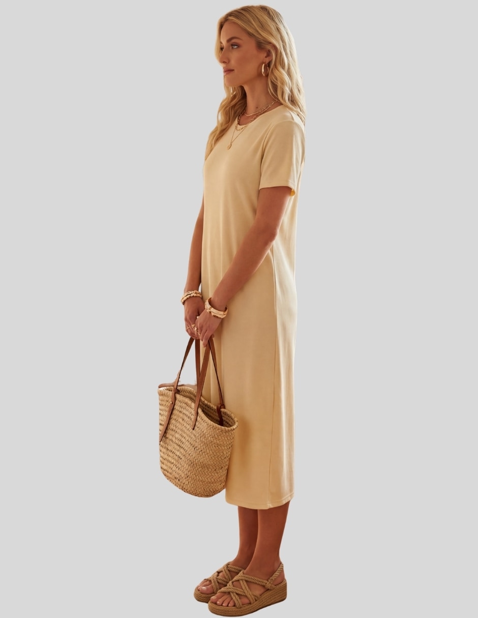 Vestido midi casual Malabis para mujer