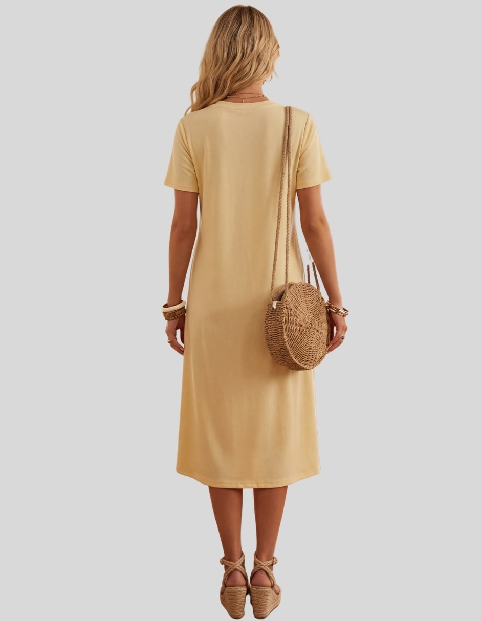 Vestido midi casual Malabis para mujer
