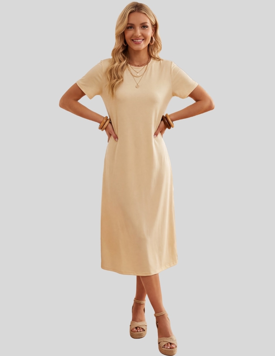 Vestido midi casual Malabis para mujer