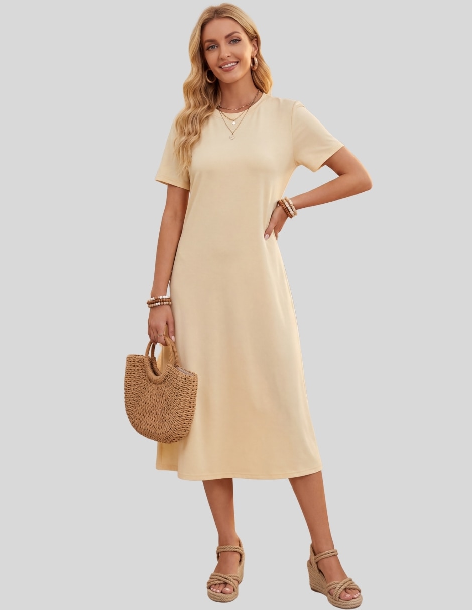 Vestido midi casual Malabis para mujer