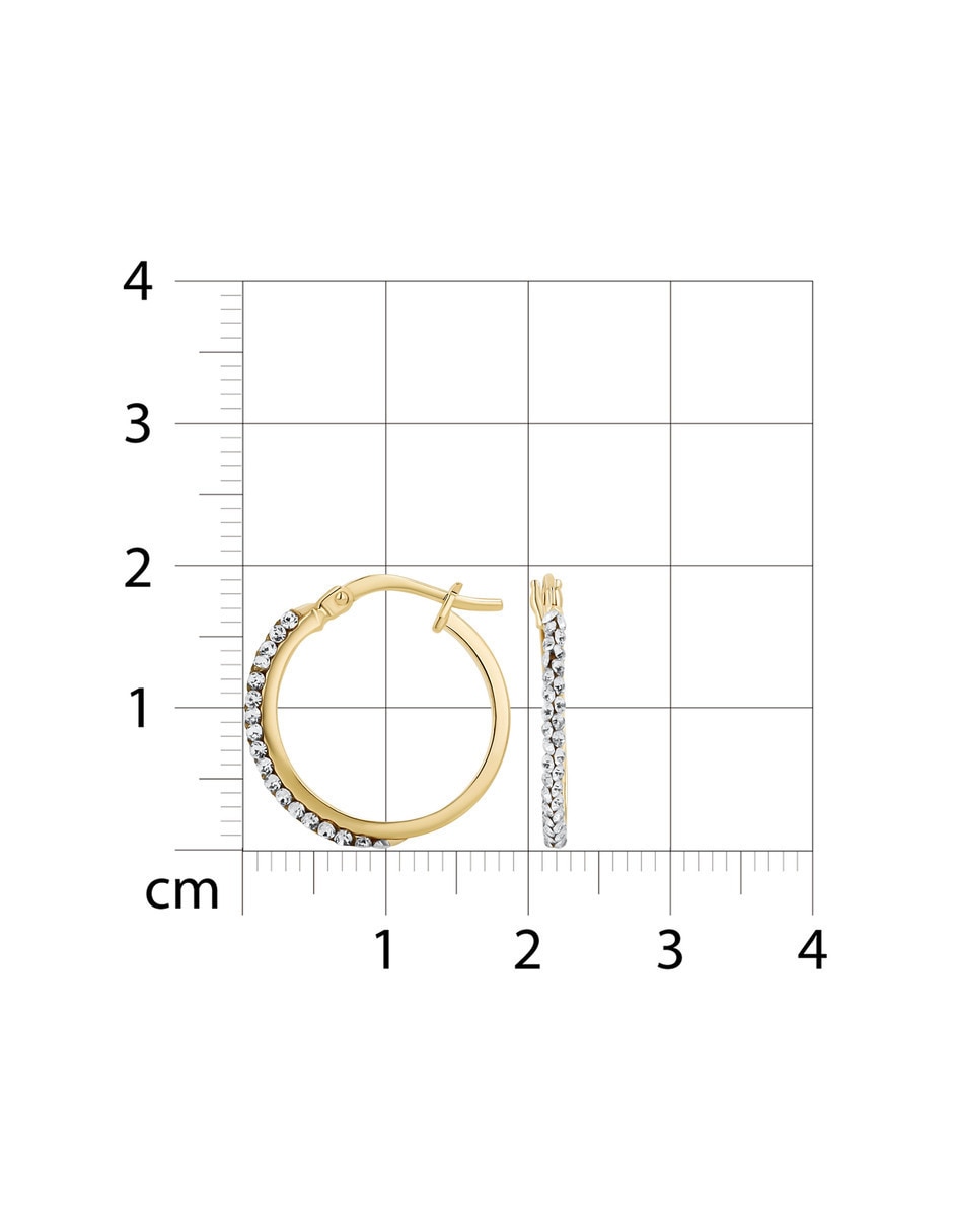 Arracadas Joyerias Bizzarro de plata vermeil p 925 con acabado baño de oro zirconia