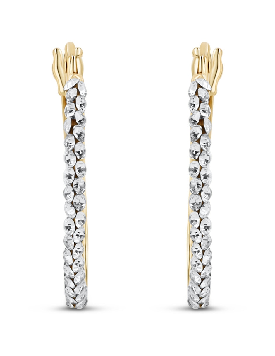Arracadas de plata vermeil p 925 con acabado baño de oro zirconia Arracadas de plata vermeil p 925 con acabado baño de oro zirconia
