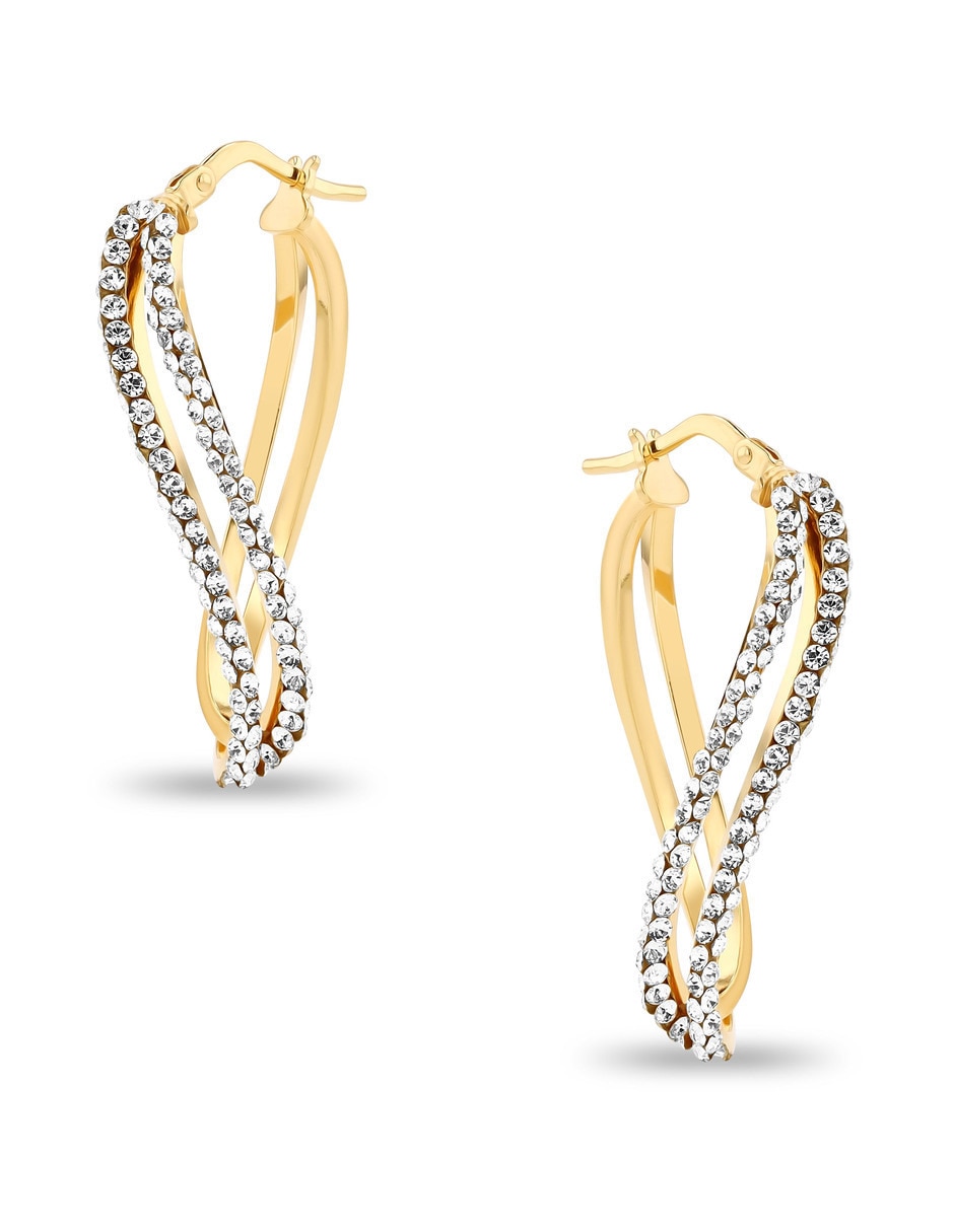 Arracadas de gota JOYERIAS BIZZARRO de plata vermeil P 925 con acabado brillante