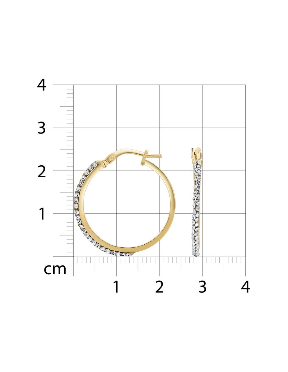 Arracadas Joyerias Bizzarro de plata vermeil p 925 con acabado baño de oro zirconia