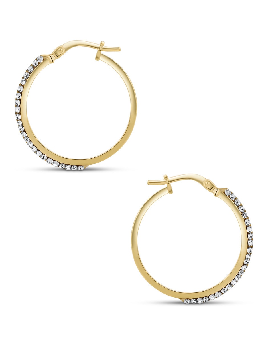 Arracadas Joyerias Bizzarro de plata vermeil p 925 con acabado baño de oro zirconia