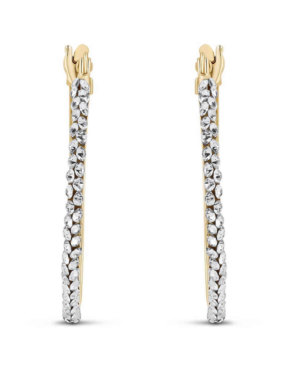 Arracadas de plata vermeil p 925 con acabado baño de oro zirconia