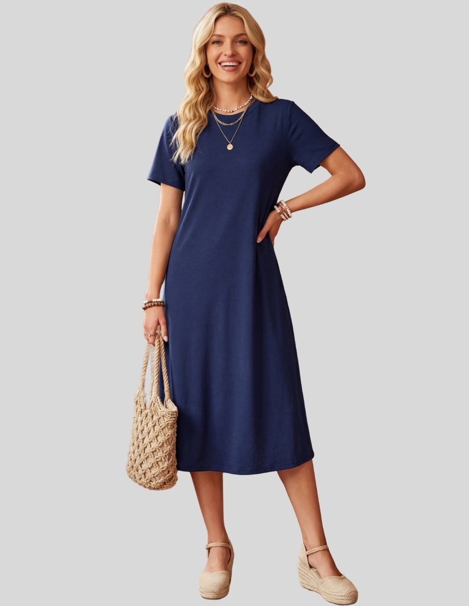 Vestido midi casual para mujer Vestido midi casual para mujer