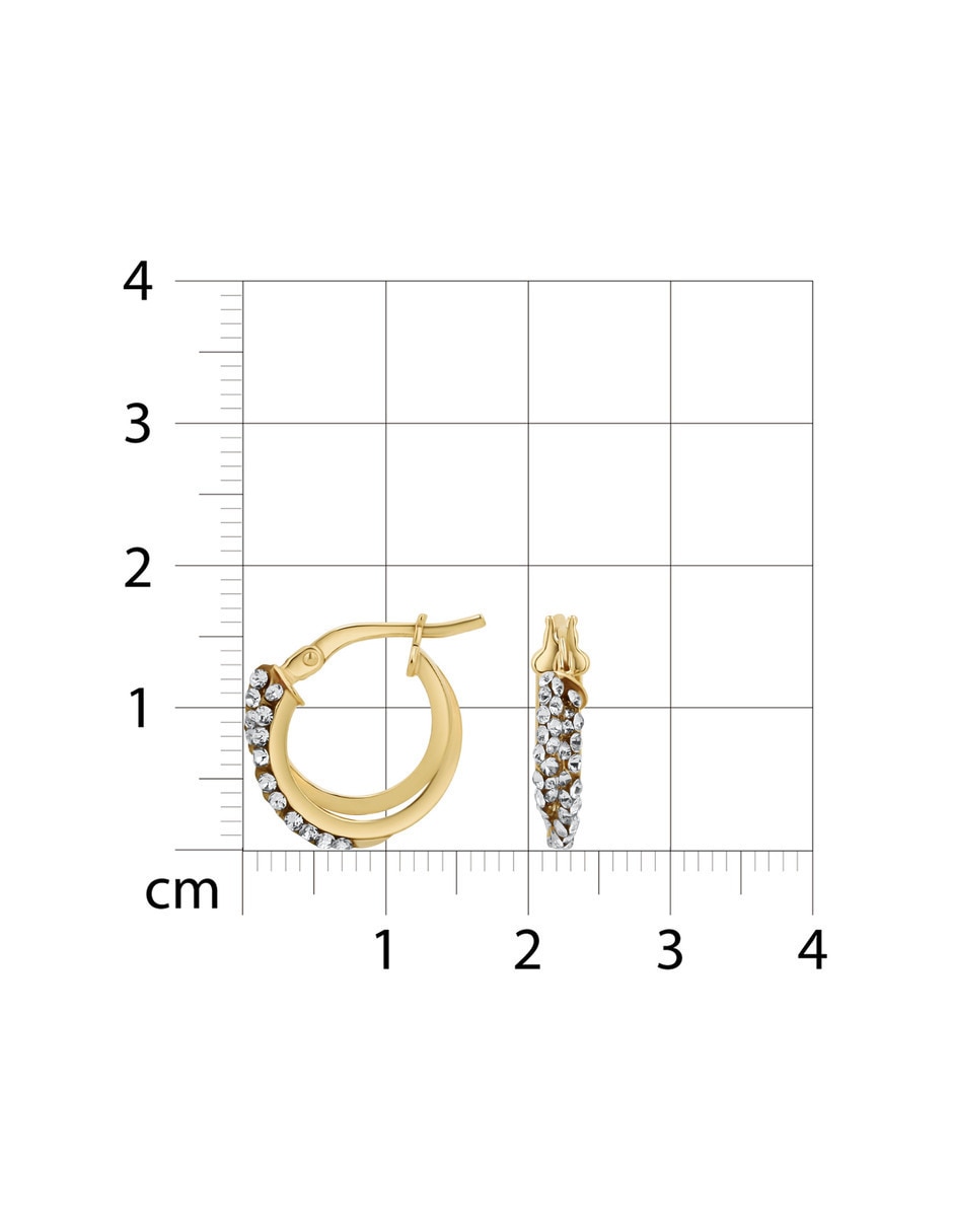 Arracadas de plata vermeil P 925 con acabado brillante zirconia 2