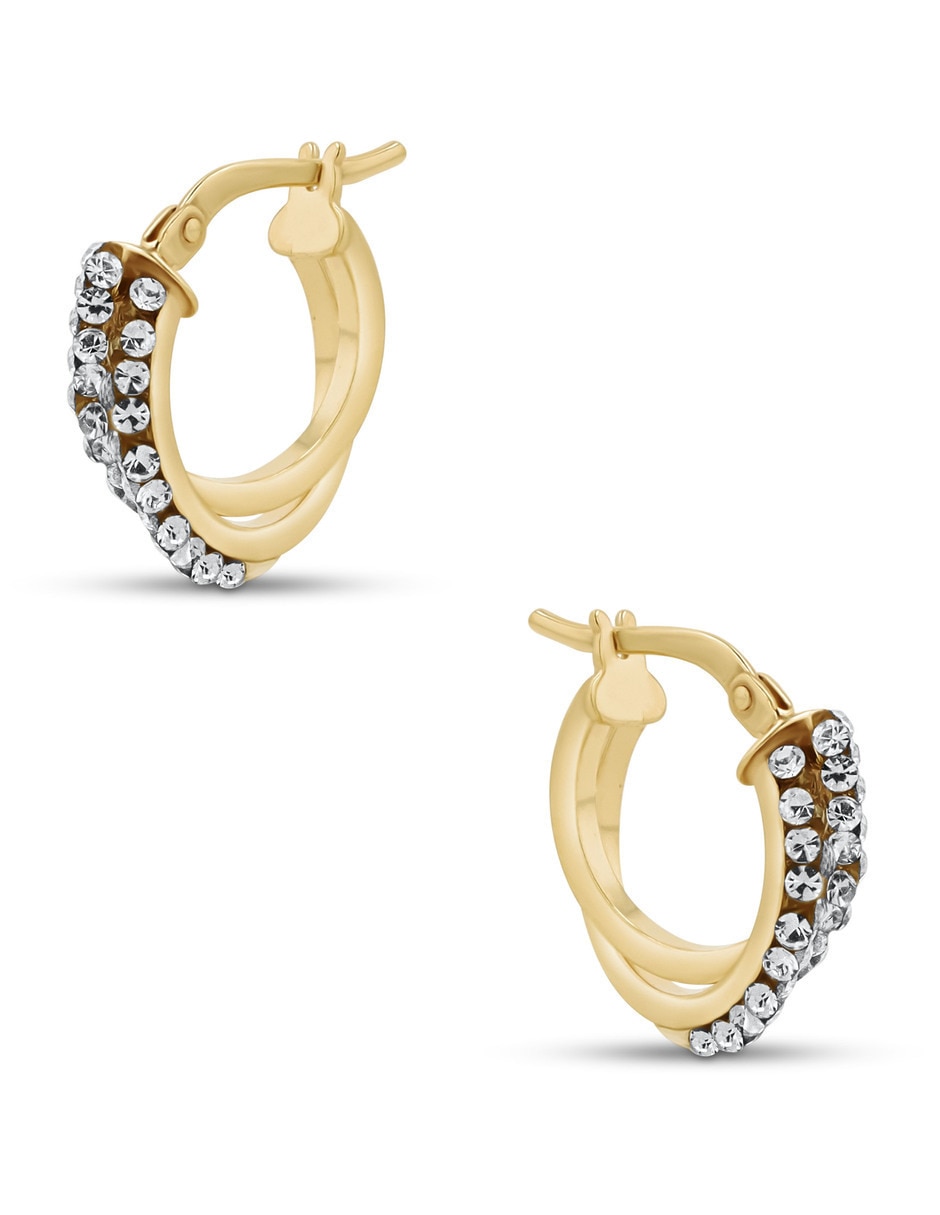 Arracadas de plata vermeil P 925 con acabado brillante zirconia 3