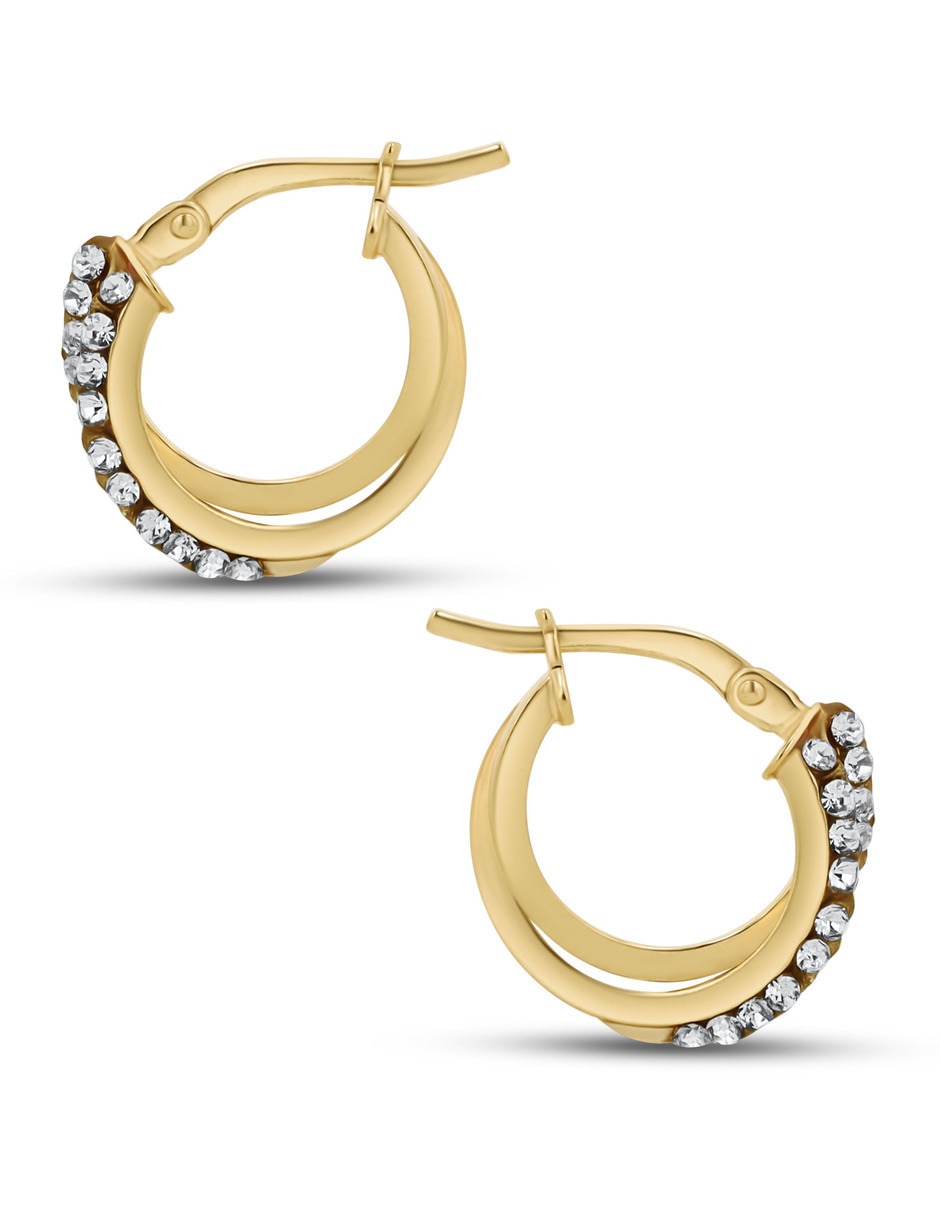 Arracadas de plata vermeil P 925 con acabado brillante zirconia 5