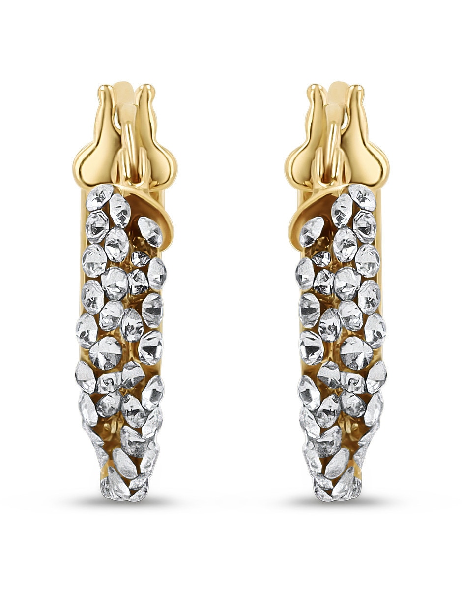 Arracadas de plata vermeil P 925 con acabado brillante zirconia