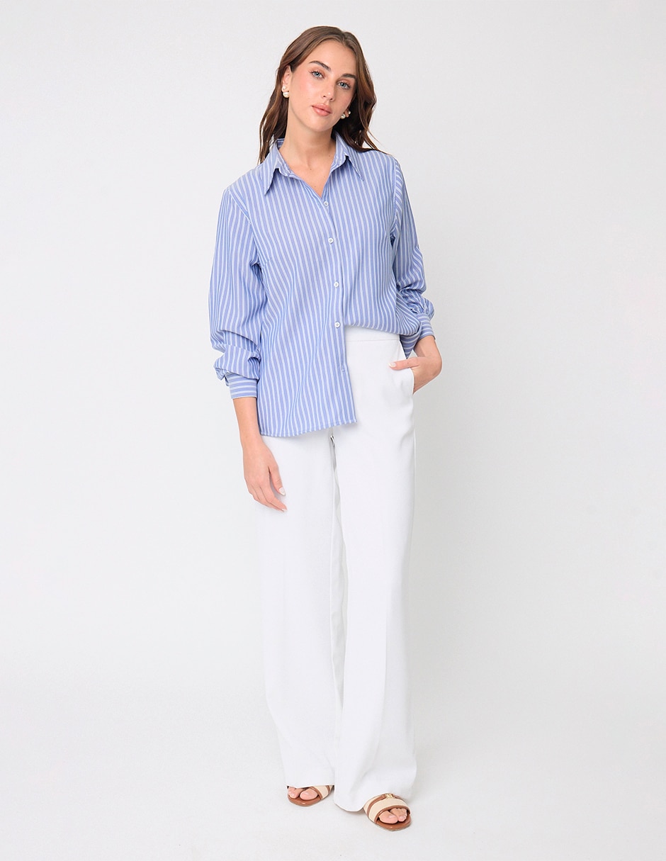 Pantalón de vestir Linea Pura recto para mujer
