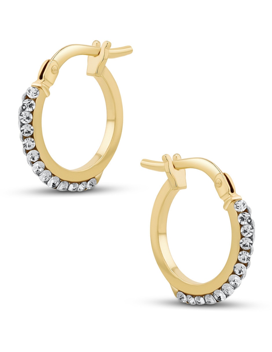 Arracadas de plata vermeil P 925 con acabado brillante zirconia 3