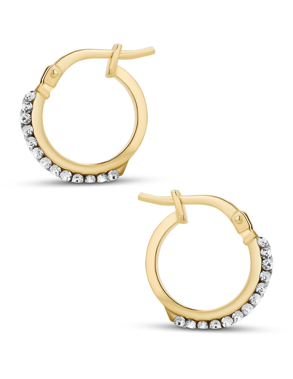 Arracadas de plata vermeil P 925 con acabado brillante zirconia 5