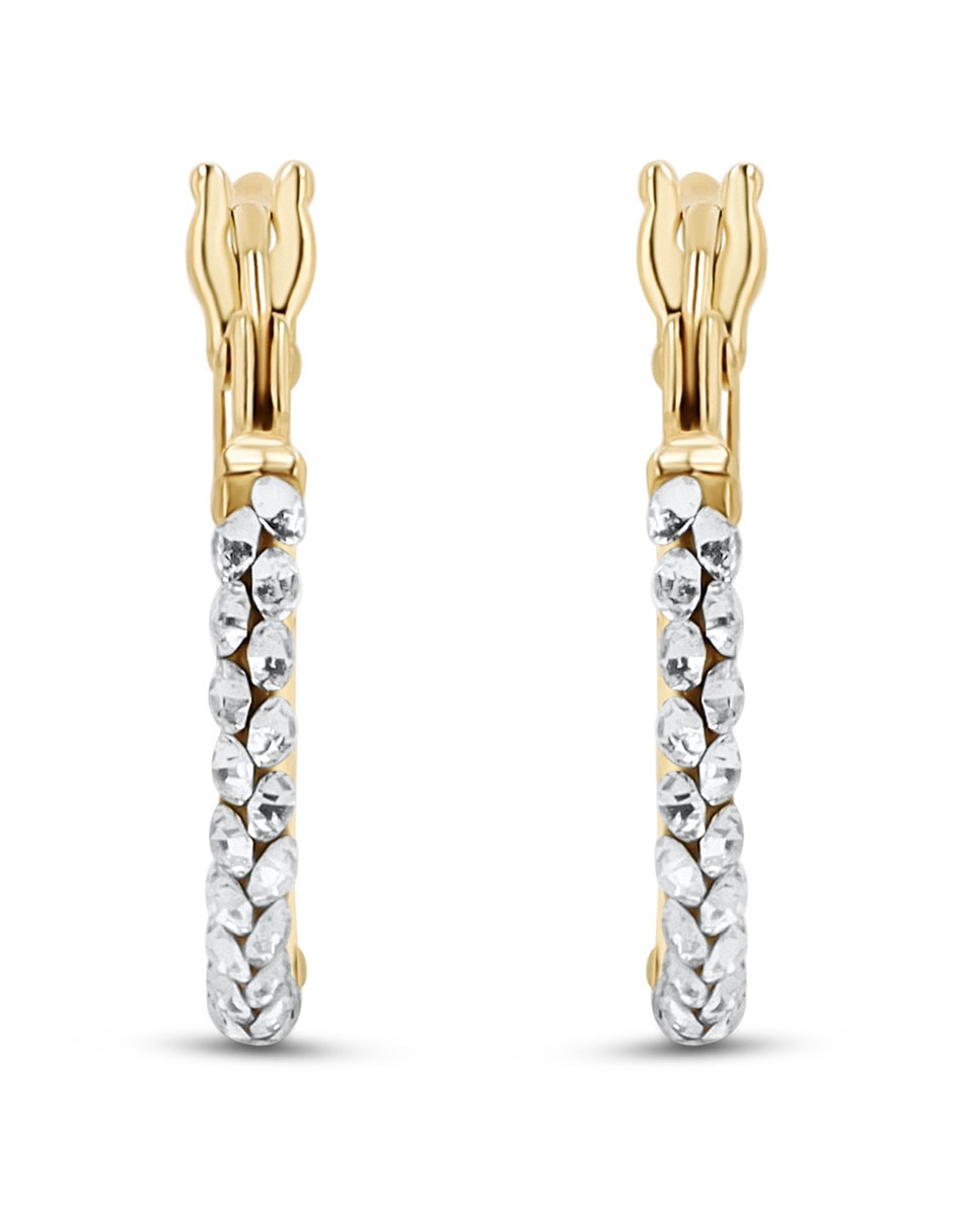 Arracadas de plata vermeil P 925 con acabado brillante zirconia Arracadas de plata vermeil P 925 con acabado brillante zirconia