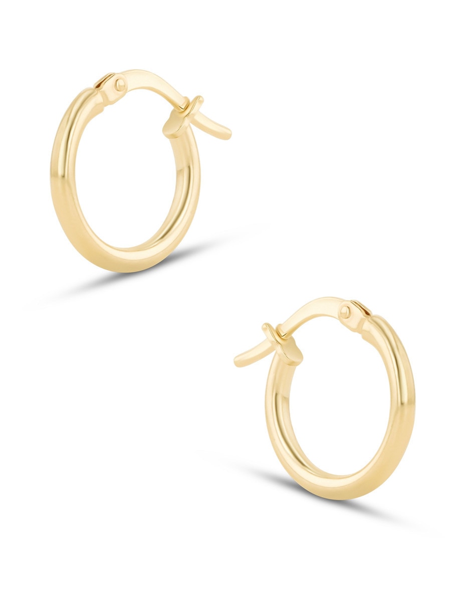 Arracadas de plata vermeil P 925 con acabado brillante zirconia 3