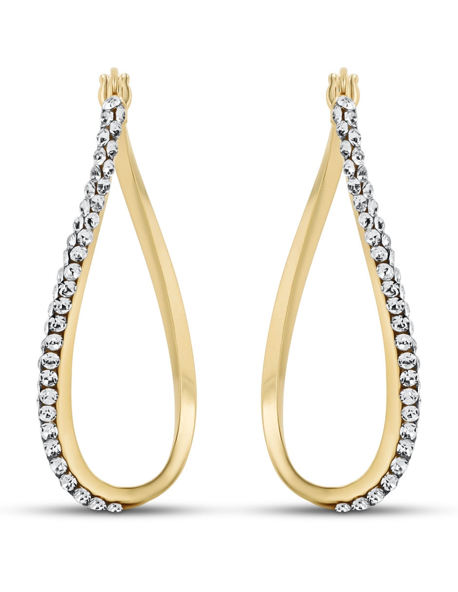 Arracadas de gota de plata vermeil P 925 con acabado brillante Arracadas de gota de plata vermeil P 925 con acabado brillante