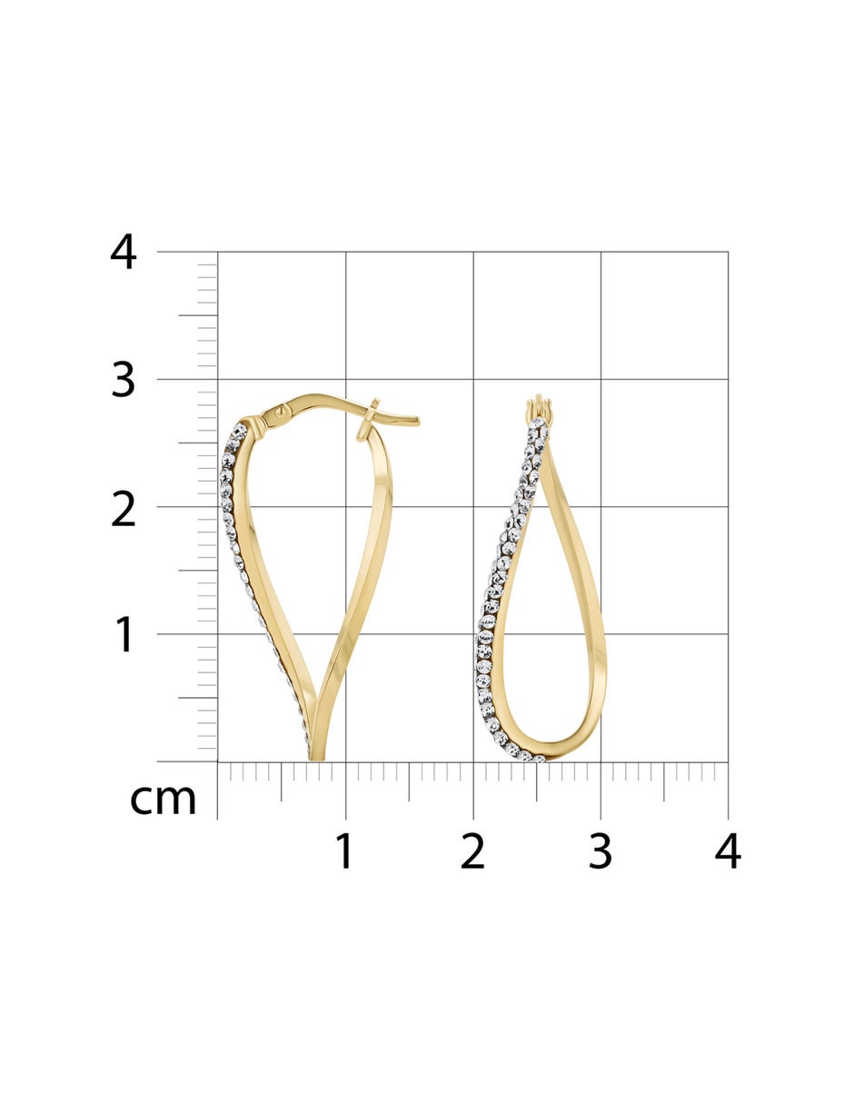 Arracadas de gota de plata vermeil P 925 con acabado brillante 5