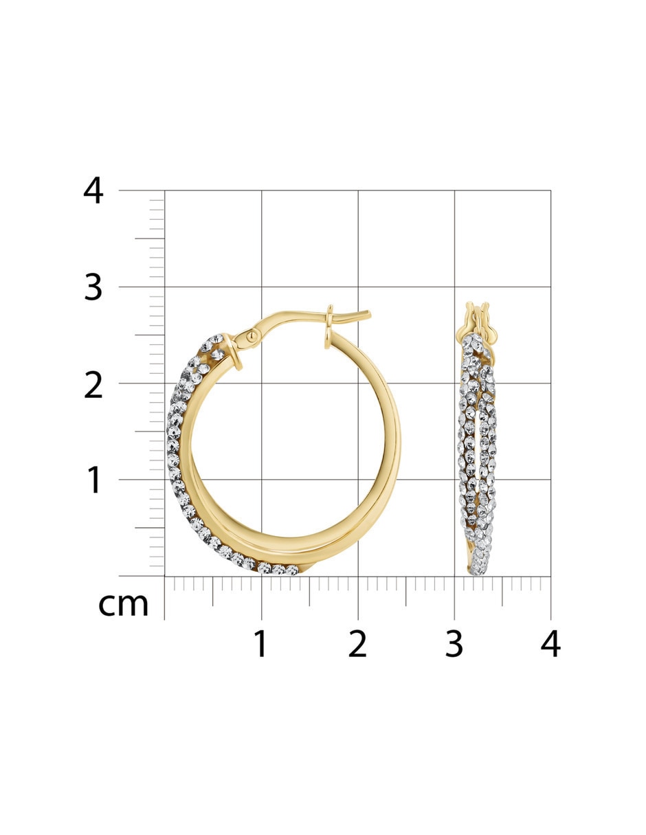 Arracadas JOYERIAS BIZZARRO de plata vermeil P 925 con acabado brillante zirconia