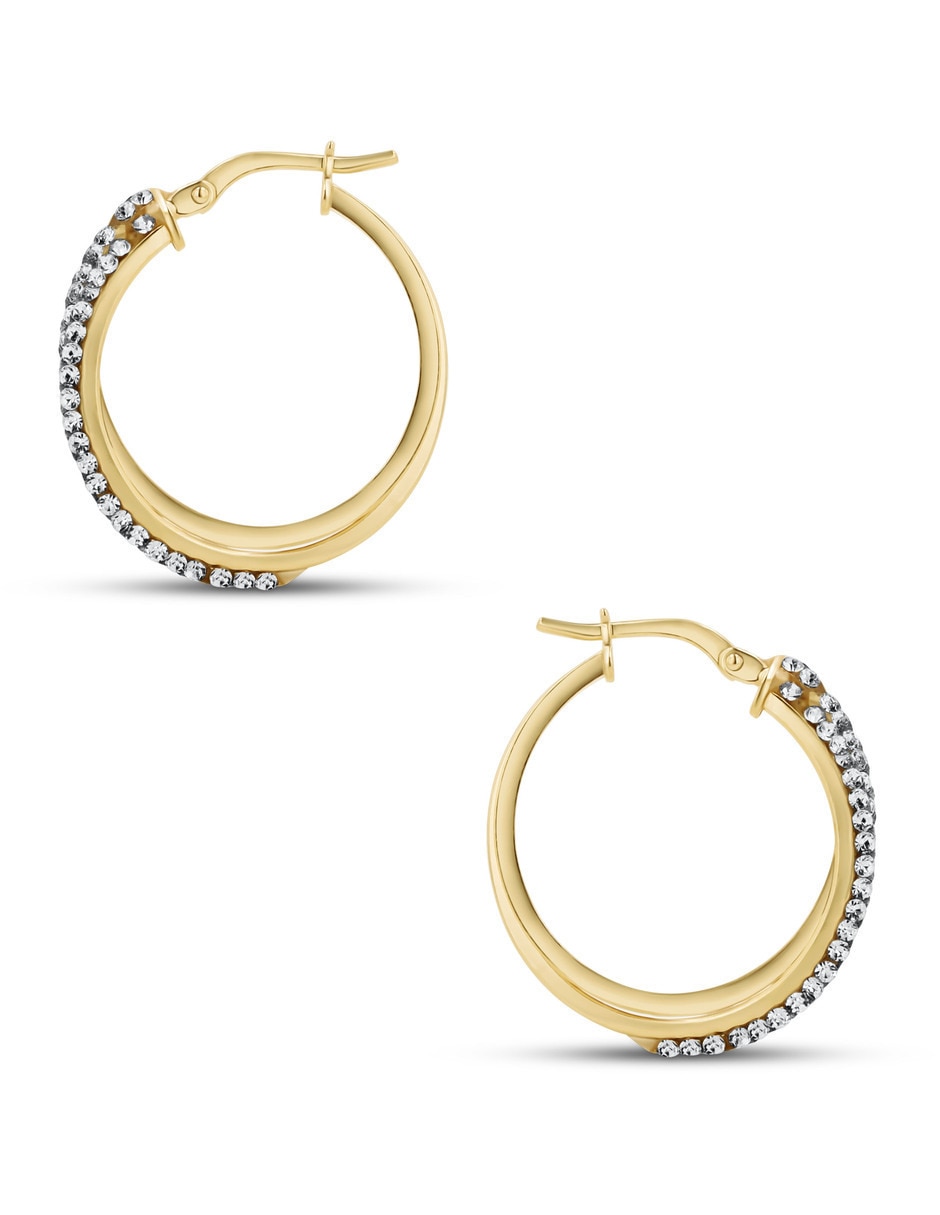 Arracadas JOYERIAS BIZZARRO de plata vermeil P 925 con acabado brillante zirconia