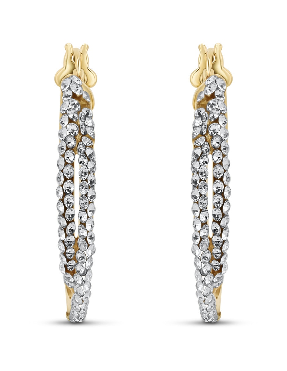 Arracadas de plata vermeil P 925 con acabado brillante zirconia