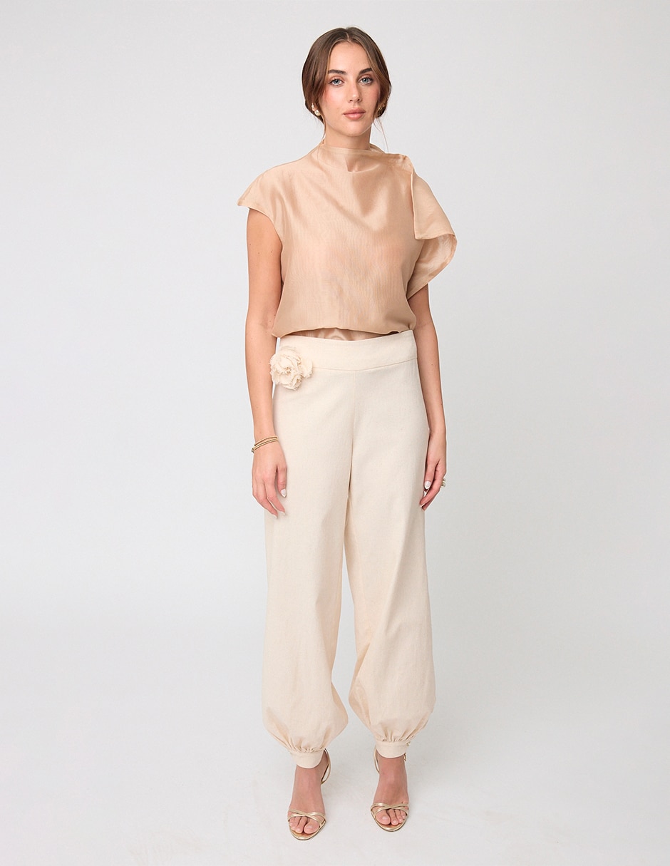 Pantalón relaxed Linea Pura barrel para mujer