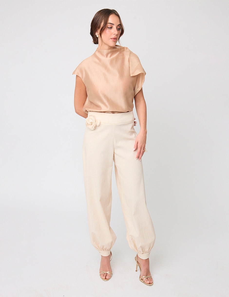 Pantalón relaxed Linea Pura barrel para mujer