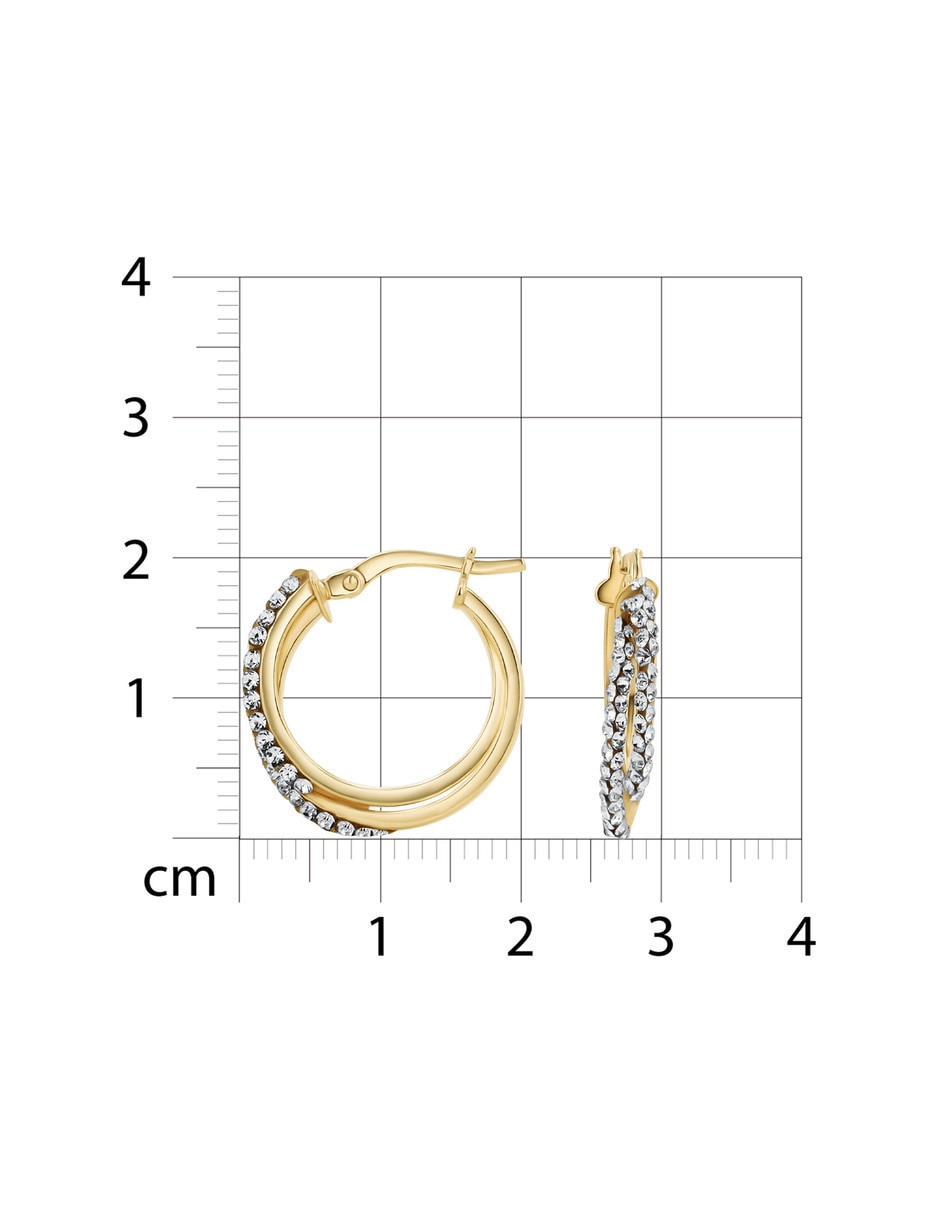 Arracadas JOYERIAS BIZZARRO de plata vermeil P 925 con acabado brillante zirconia