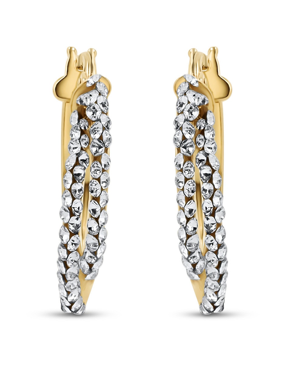 Arracadas de plata vermeil P 925 con acabado brillante zirconia