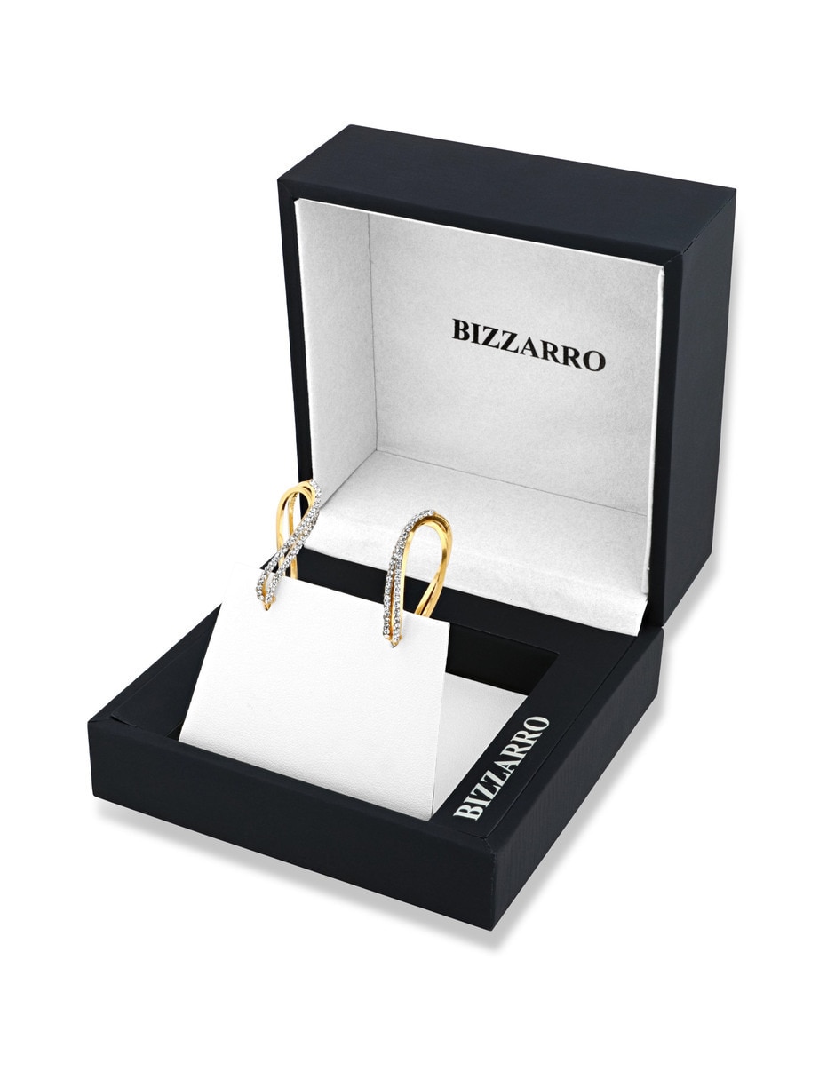 Arracadas de gota JOYERIAS BIZZARRO de plata vermeil P 925 con acabado brillante zirconia