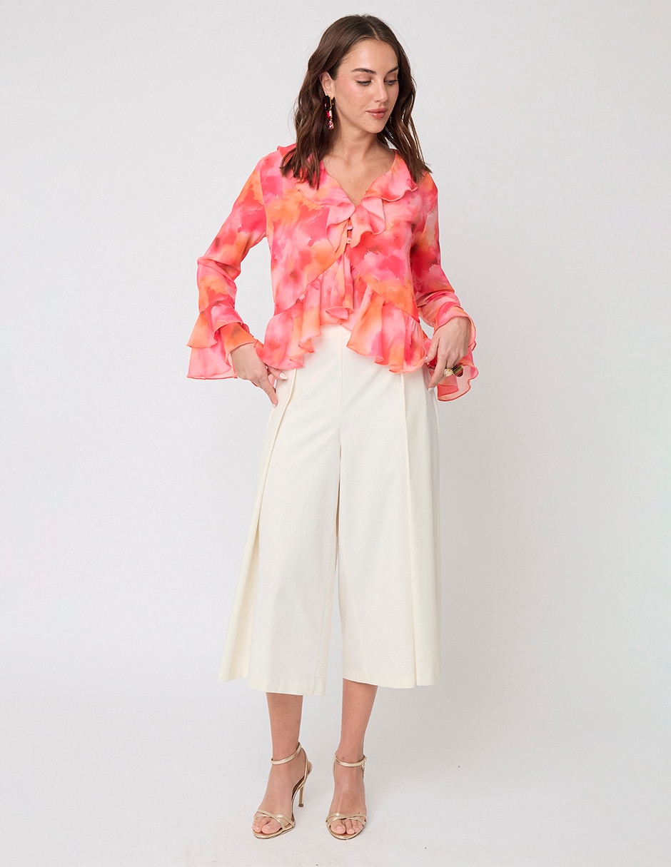 Pantalón Coulotte Linea Pura Wide leg para mujer