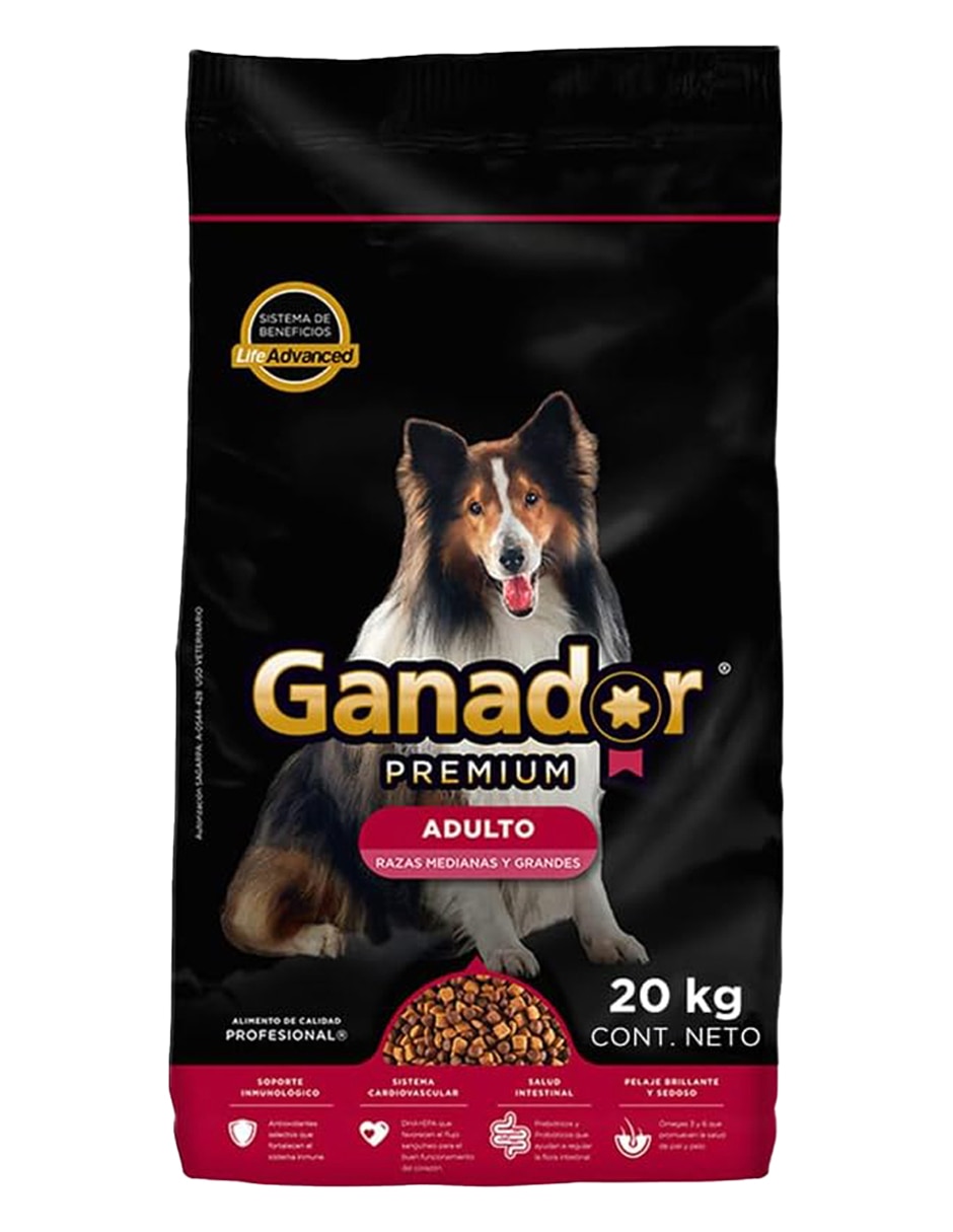 Croqueta Ganador de carne con pollo para perro etapa adulto contenido 20 kg