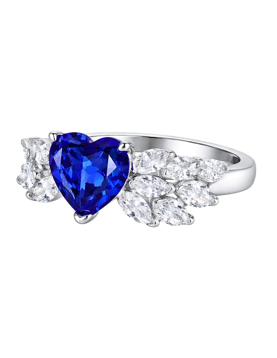 Anillo con gema de corazón aretize brillo p 925 de plata zirconia cúbica pavé