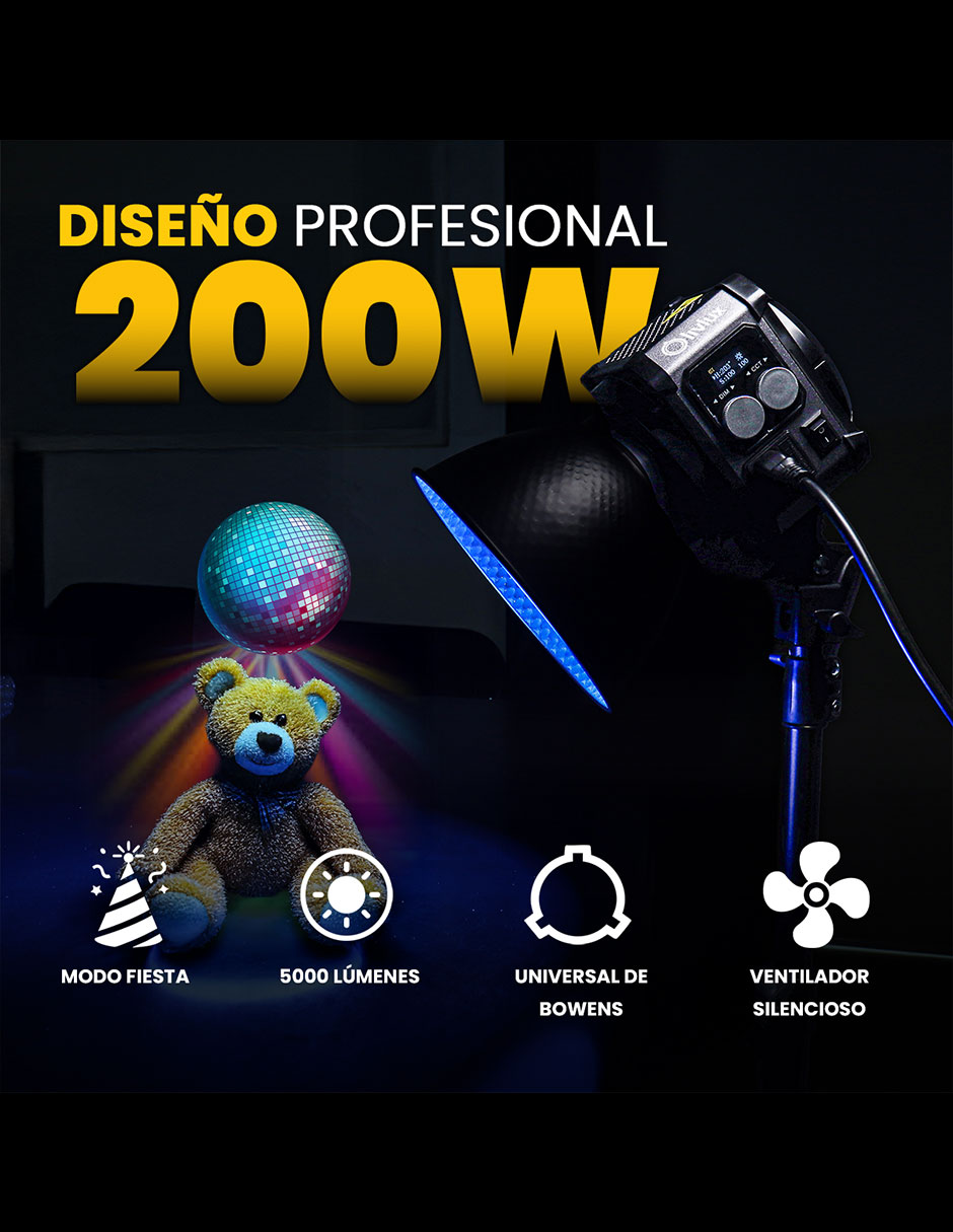 Lámpara para fotografía Livlux L200 RGB
