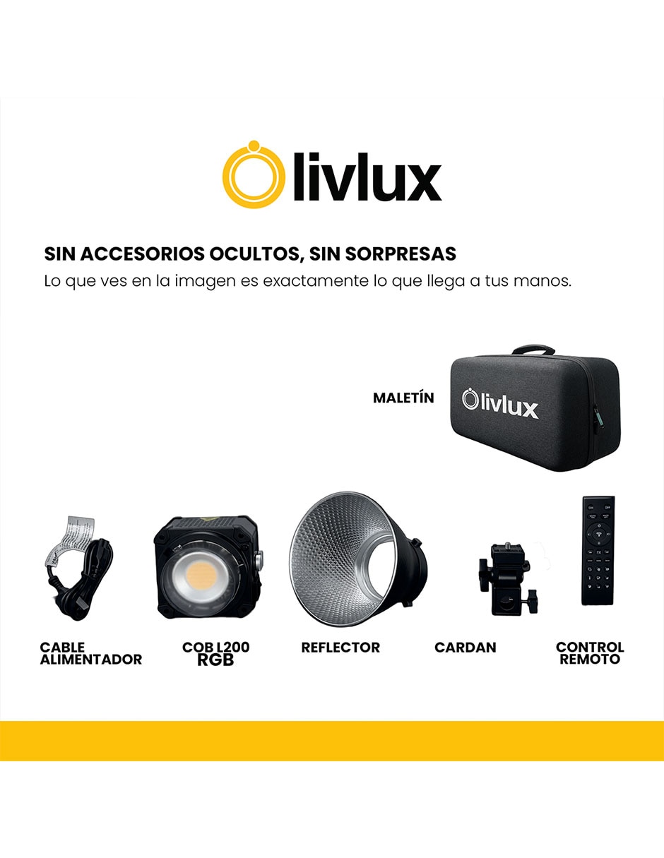 Lámpara para fotografía Livlux L200 RGB