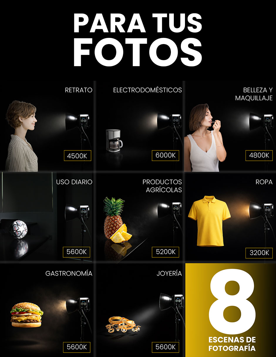 Lámpara para fotografía Livlux L200 RGB
