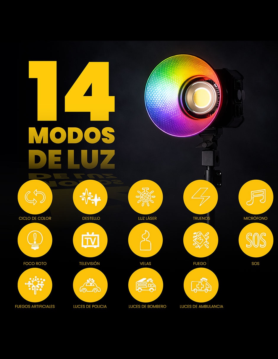 Lámpara para fotografía Livlux L200 RGB