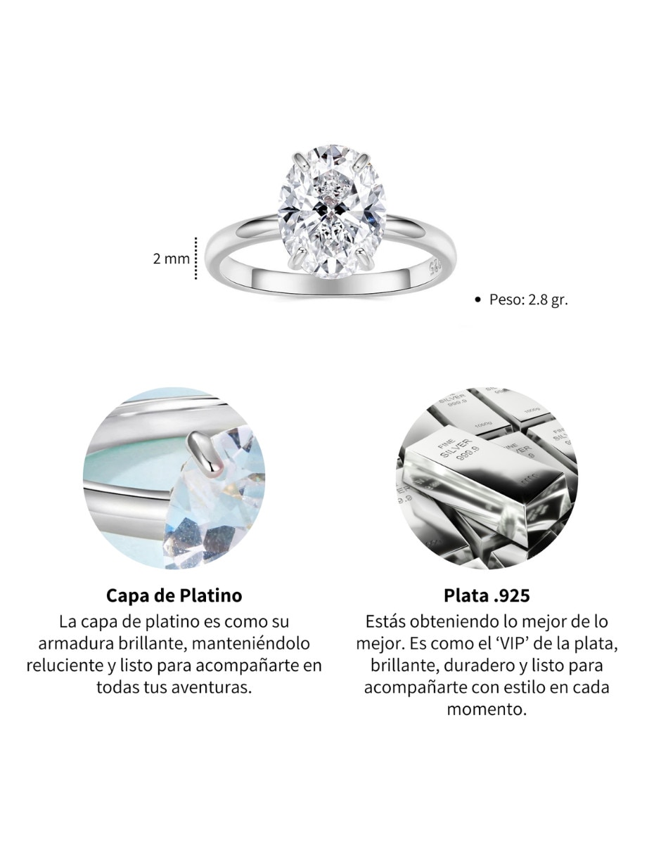 Anillo con gema Chulada Beauty de plata P 925 zirconia pulido