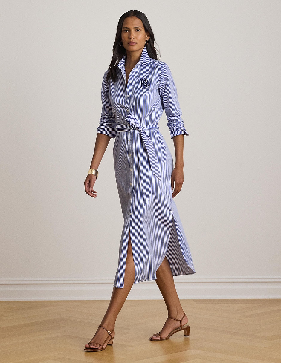 Vestido camisero midi casual Lauren Ralph Lauren para mujer