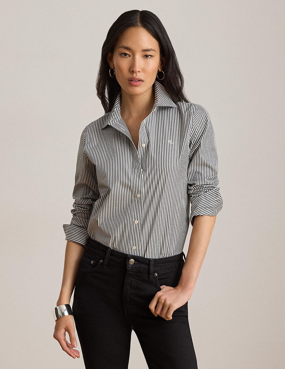 Blusa camisera manga larga para mujer