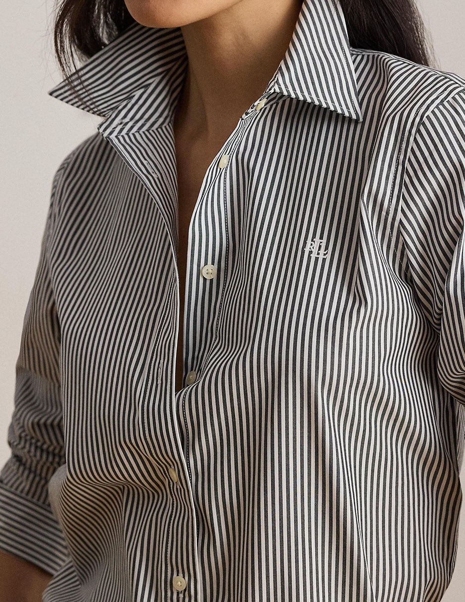 Blusa camisera manga larga para mujer