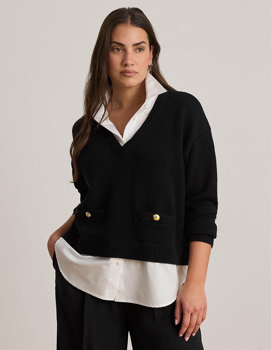 Suéter cuello V para mujer 6