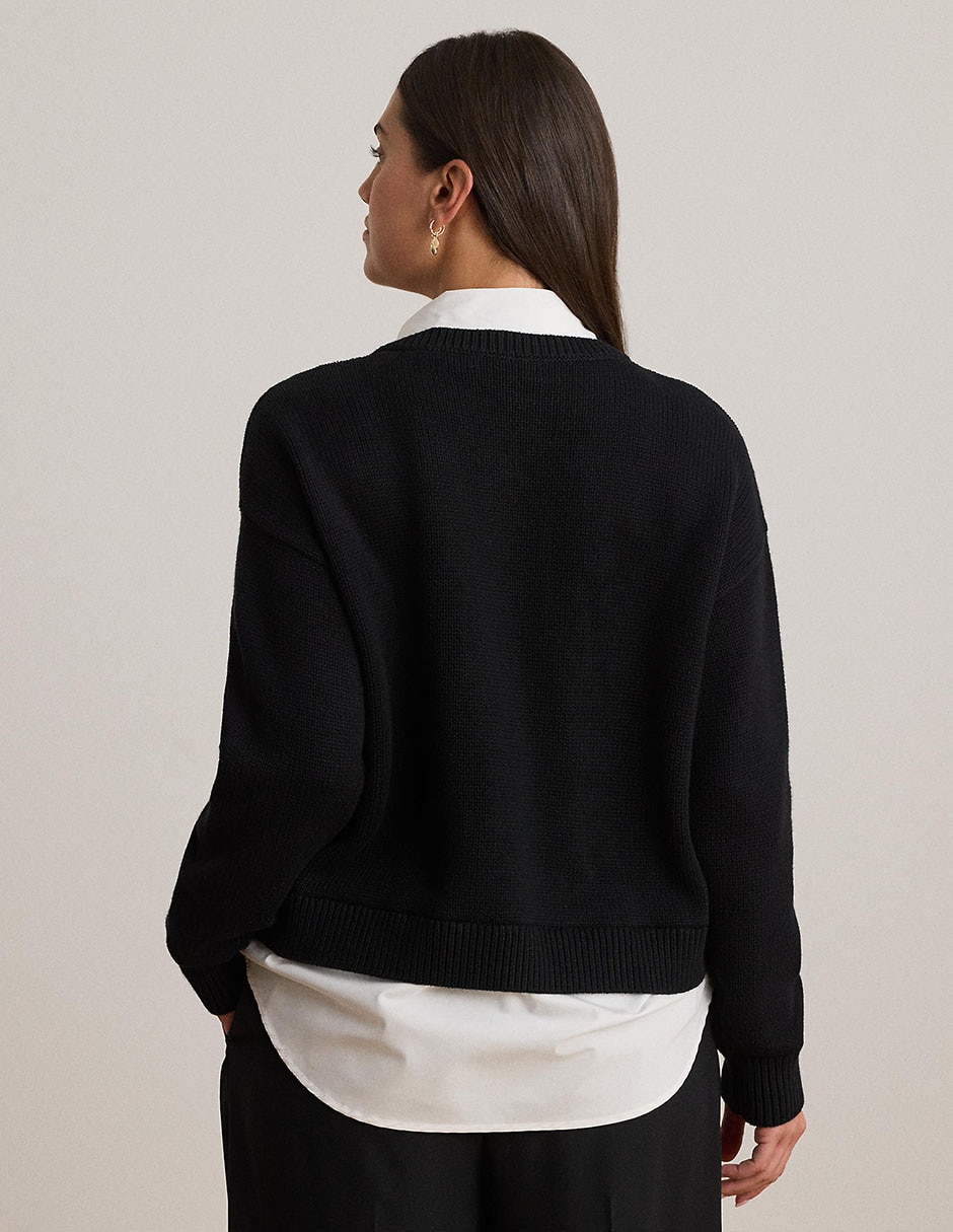 Suéter cuello V para mujer 7