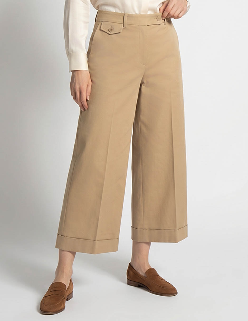 Pantalón coulotte amplio para mujer