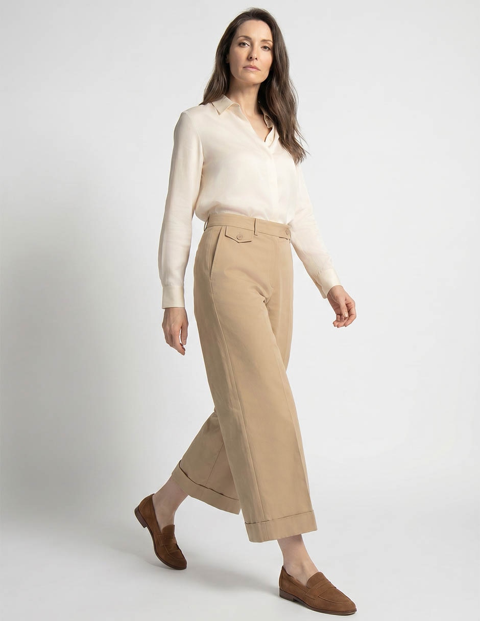 Pantalón coulotte amplio para mujer 9