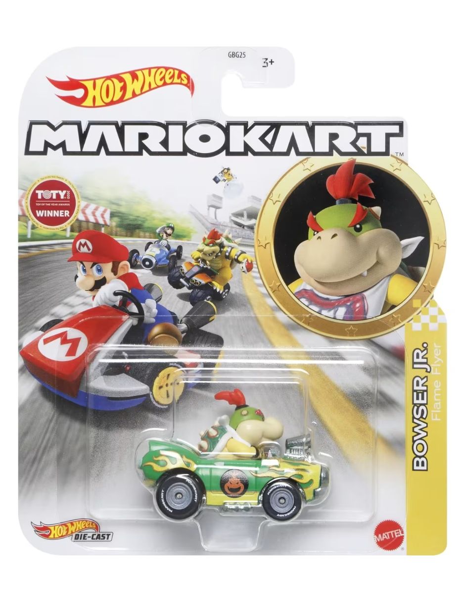 Figura de colección Mario Kart Hot Wheels 2026 Bowser Jr. Flame Flyer Crache-flammes Mattel