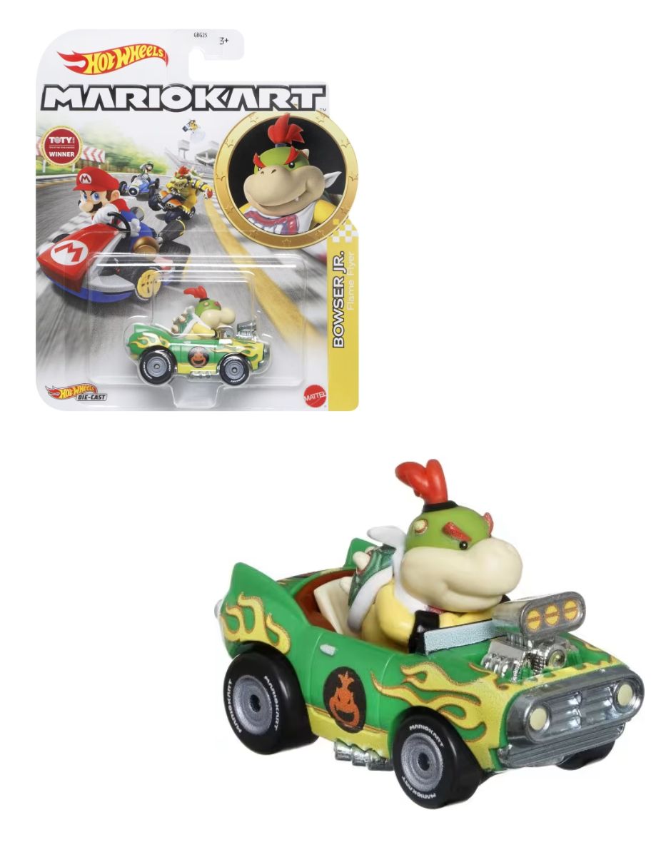 Figura de colección Mario Kart Hot Wheels 2026 Bowser Jr. Flame Flyer Crache-flammes Mattel