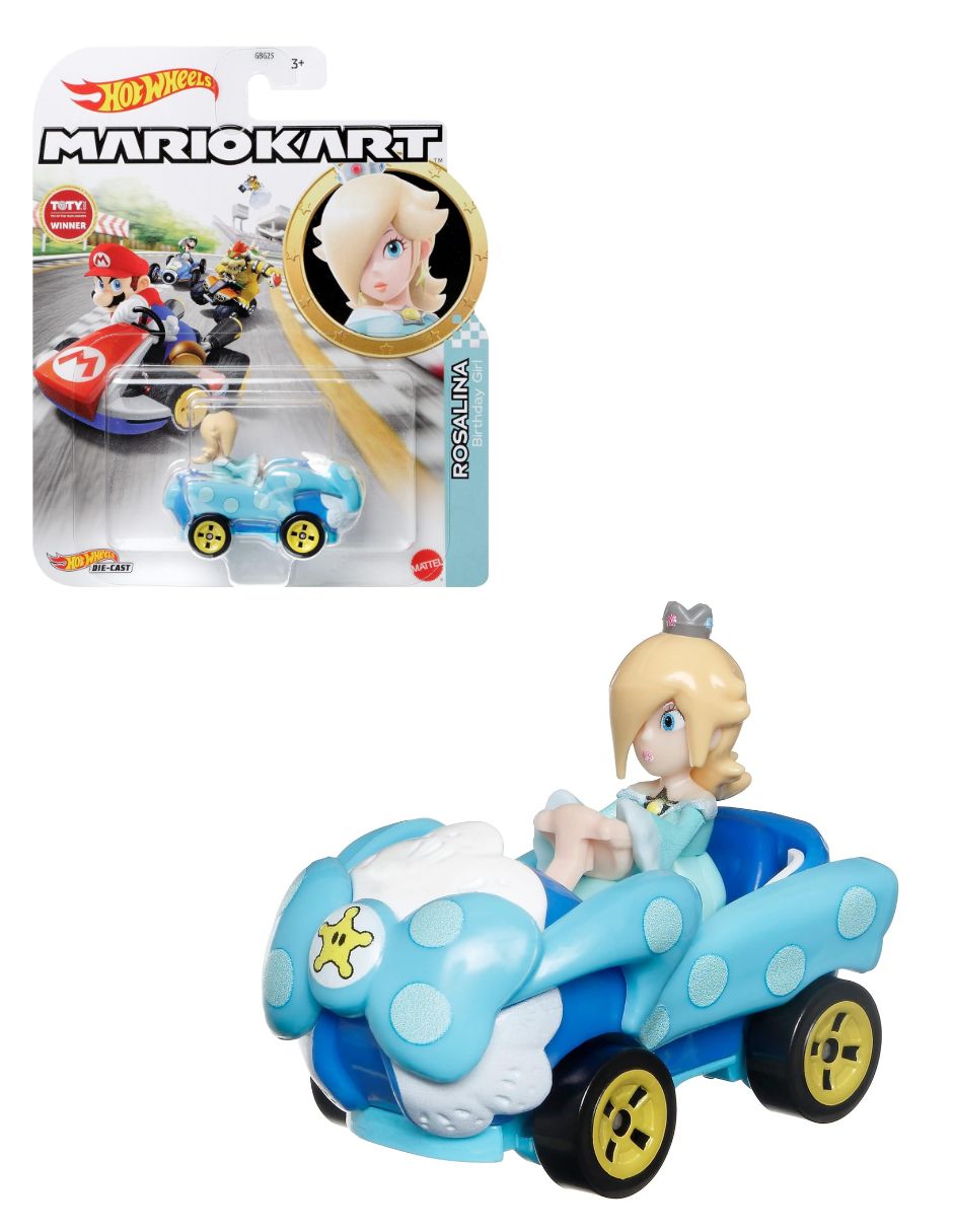Figura de colección Mario Kart Hot Wheels 2026 Rosalina Birthday Girl Turboruban 3