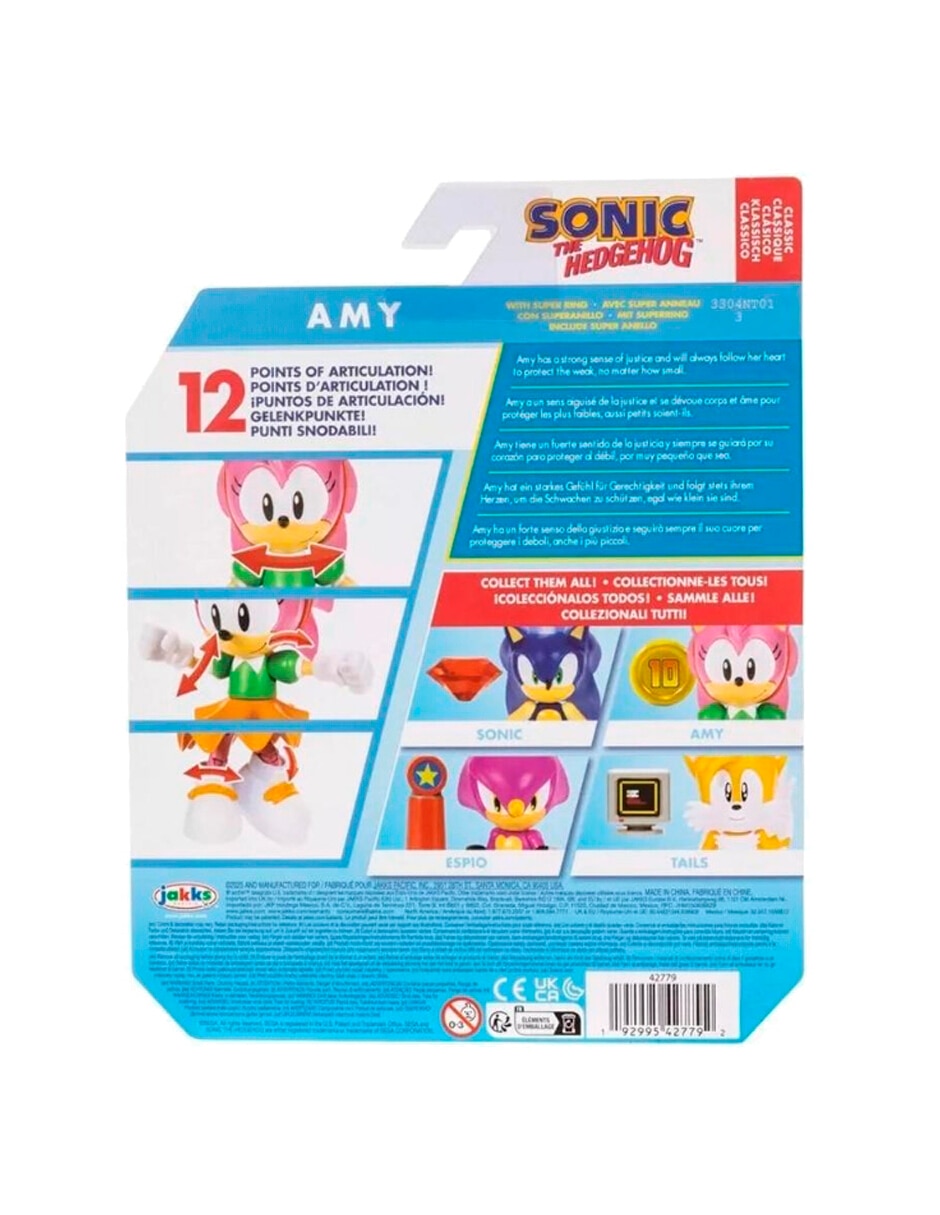 Figura de colección articulada Sonic The Hedgehog Amy Rose collectors Jakks Pacific